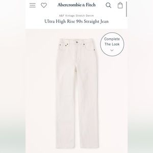 Abercrombie ultra high rise 90s straight jean with slit size 26 R